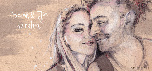 Sarah und Jan heiraten — Illustration von Suse Wilke